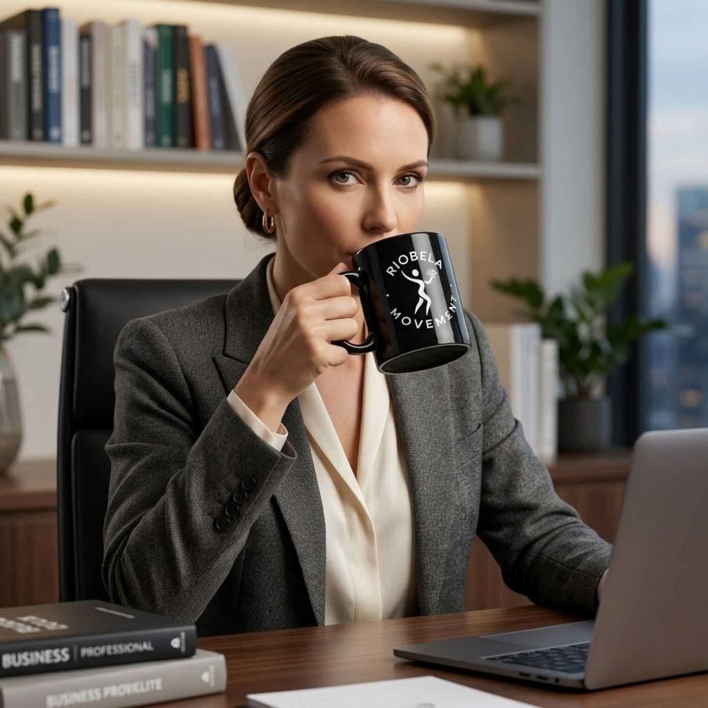 RioBela Movement Black Glossy Mug