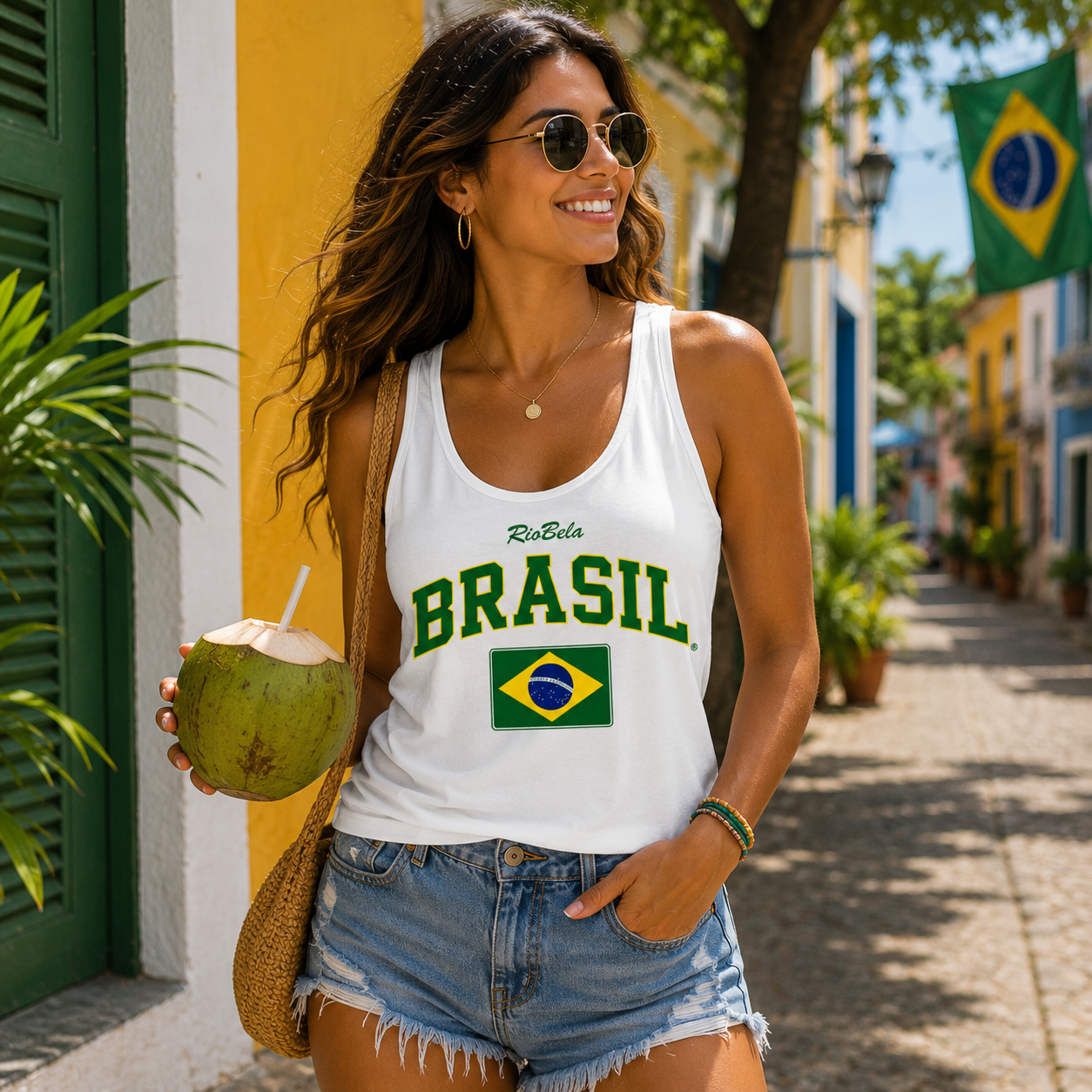 Brazil White Women’s Cotton Tank Top